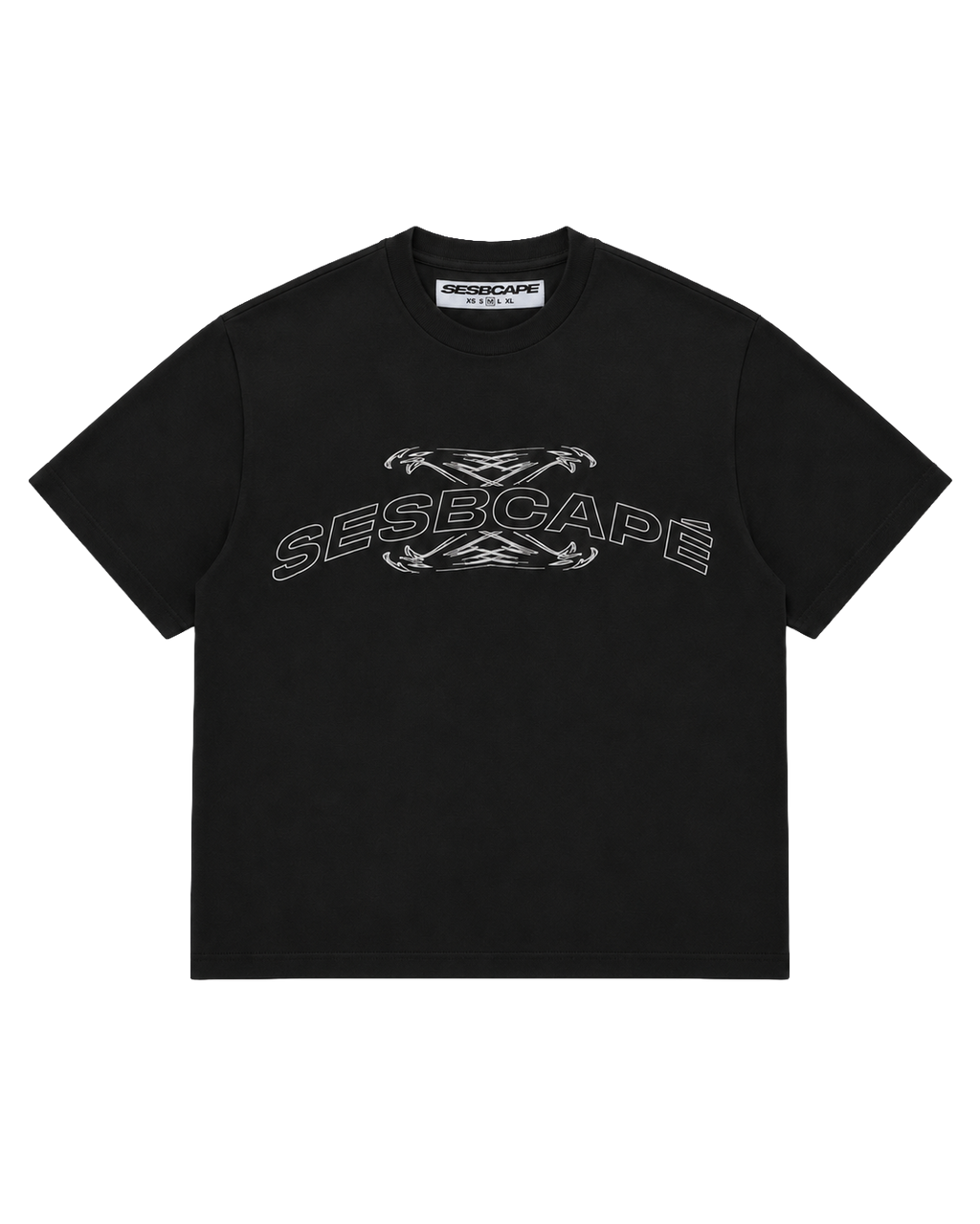 SESBCAPÉ TWIN CROSS EAGLE - BLACK T SHIRT