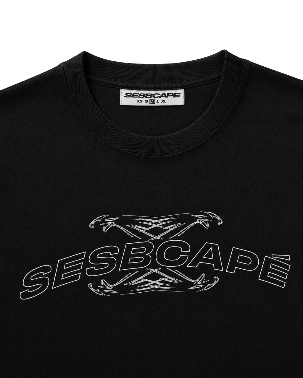 SESBCAPÉ TWIN CROSS EAGLE - BLACK T SHIRT