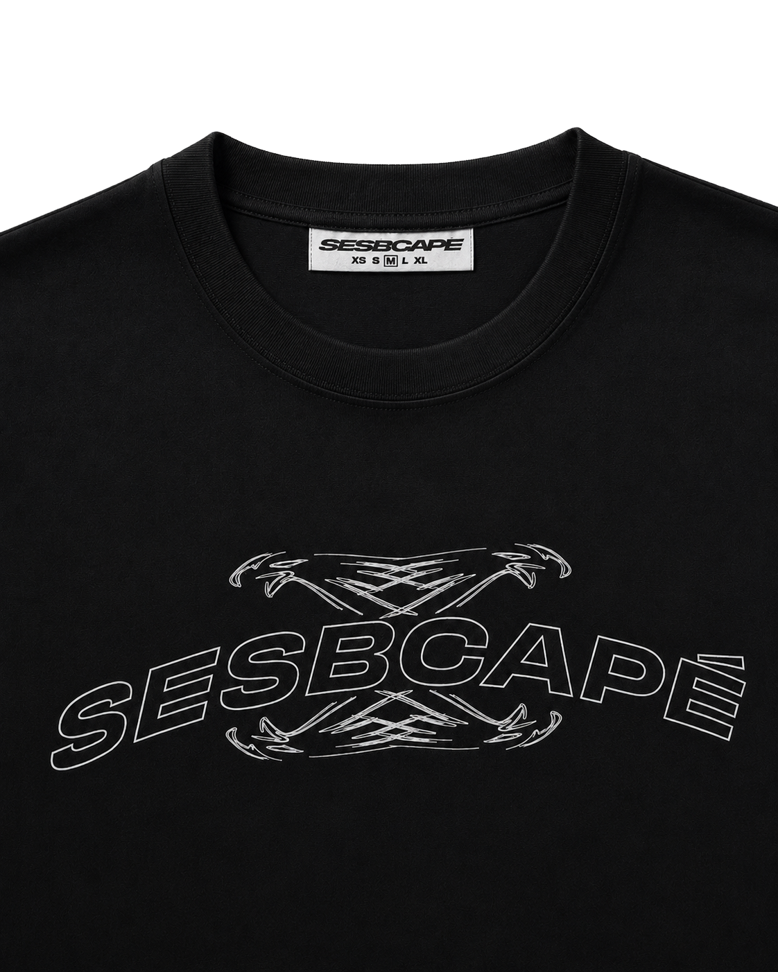 SESBCAPÉ TWIN CROSS EAGLE - BLACK T SHIRT