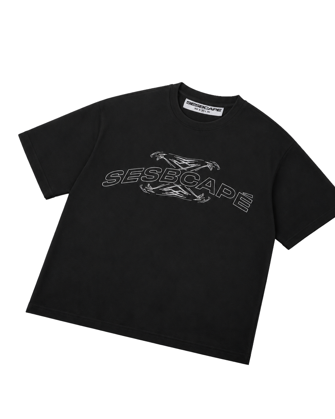 SESBCAPÉ TWIN CROSS EAGLE - BLACK T SHIRT